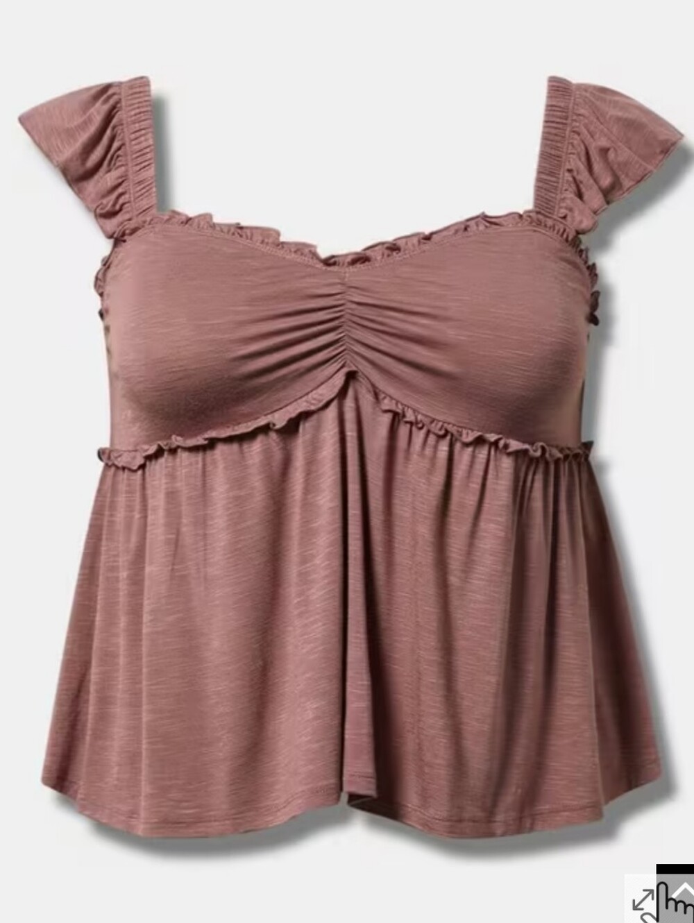 NWT Torrid Rose Flutter Sleeve Babydoll Crop Top